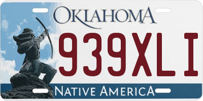 OK license plate 939XLI