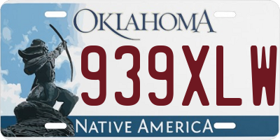 OK license plate 939XLW