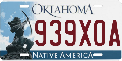OK license plate 939XOA