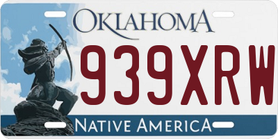OK license plate 939XRW