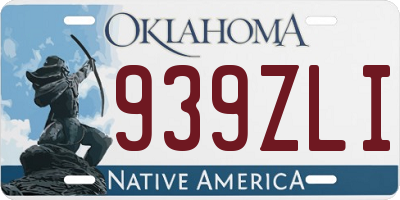 OK license plate 939ZLI