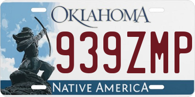 OK license plate 939ZMP