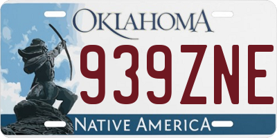 OK license plate 939ZNE