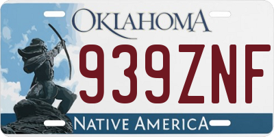 OK license plate 939ZNF