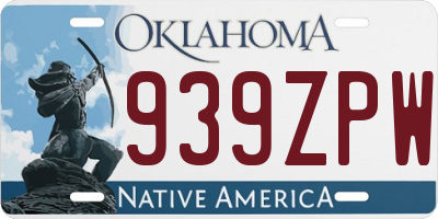 OK license plate 939ZPW