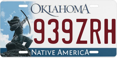 OK license plate 939ZRH