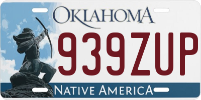 OK license plate 939ZUP