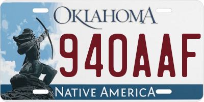 OK license plate 940AAF