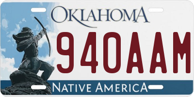 OK license plate 940AAM