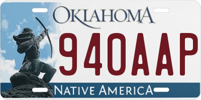 OK license plate 940AAP