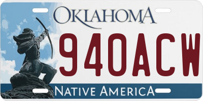 OK license plate 940ACW