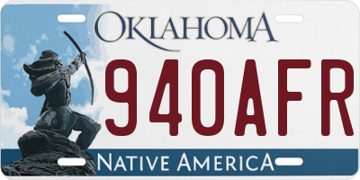 OK license plate 940AFR