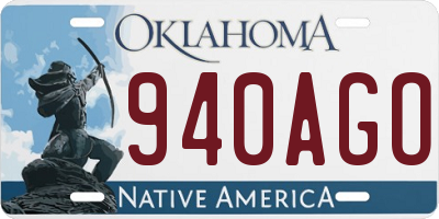 OK license plate 940AGO
