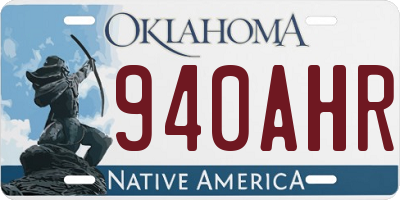 OK license plate 940AHR