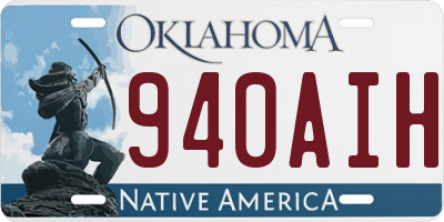 OK license plate 940AIH