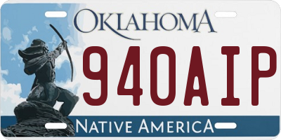 OK license plate 940AIP