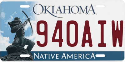 OK license plate 940AIW