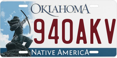 OK license plate 940AKV