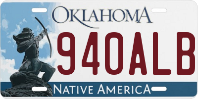 OK license plate 940ALB