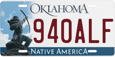 OK license plate 940ALF