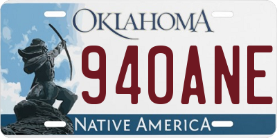 OK license plate 940ANE