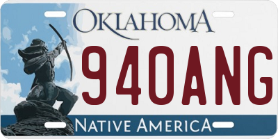 OK license plate 940ANG