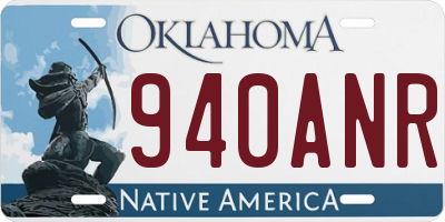 OK license plate 940ANR