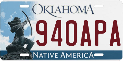 OK license plate 940APA