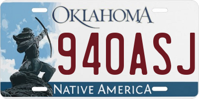 OK license plate 940ASJ