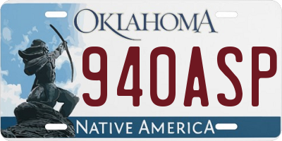 OK license plate 940ASP