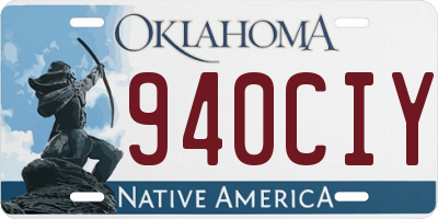 OK license plate 940CIY