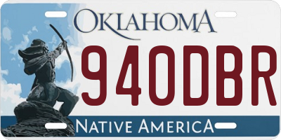 OK license plate 940DBR
