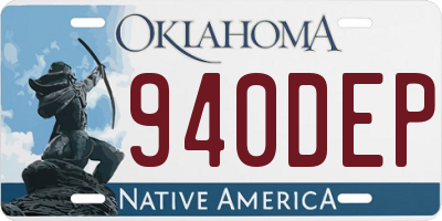 OK license plate 940DEP