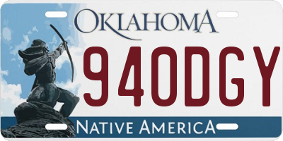 OK license plate 940DGY