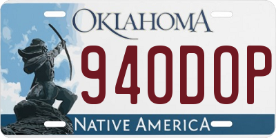 OK license plate 940DOP