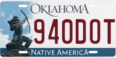 OK license plate 940DOT