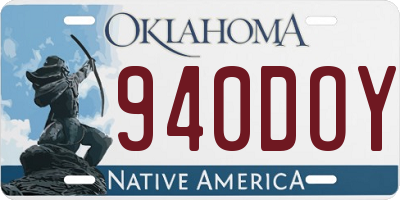 OK license plate 940DOY