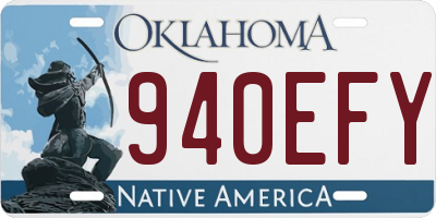OK license plate 940EFY
