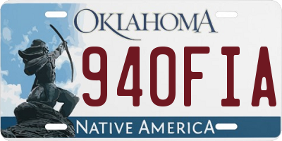 OK license plate 940FIA