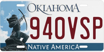 OK license plate 940VSP