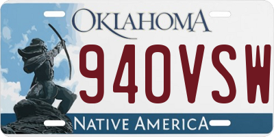 OK license plate 940VSW