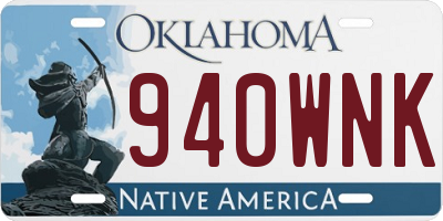 OK license plate 940WNK
