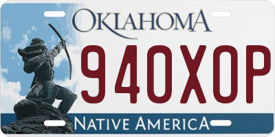 OK license plate 940XOP