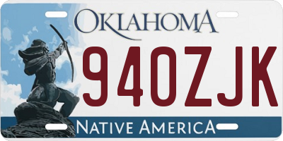 OK license plate 940ZJK