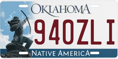 OK license plate 940ZLI