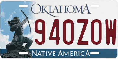 OK license plate 940ZOW