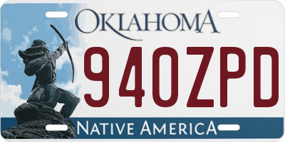 OK license plate 940ZPD