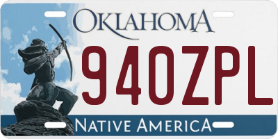 OK license plate 940ZPL
