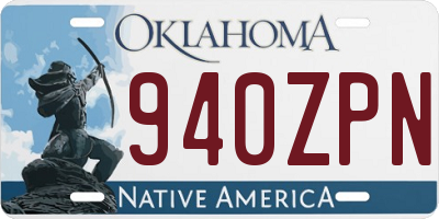 OK license plate 940ZPN