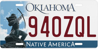 OK license plate 940ZQL